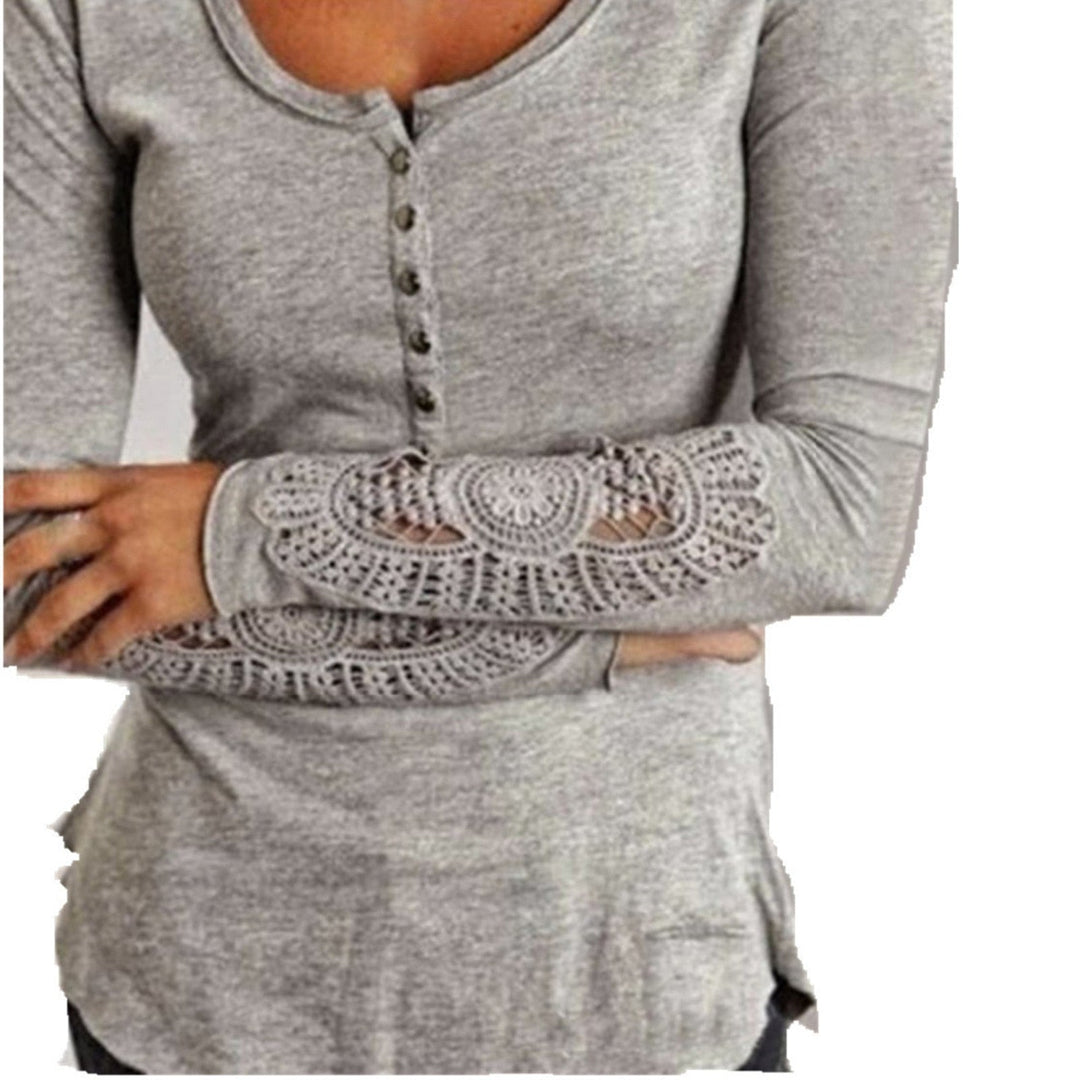 Langarmhemd Mit Spitze