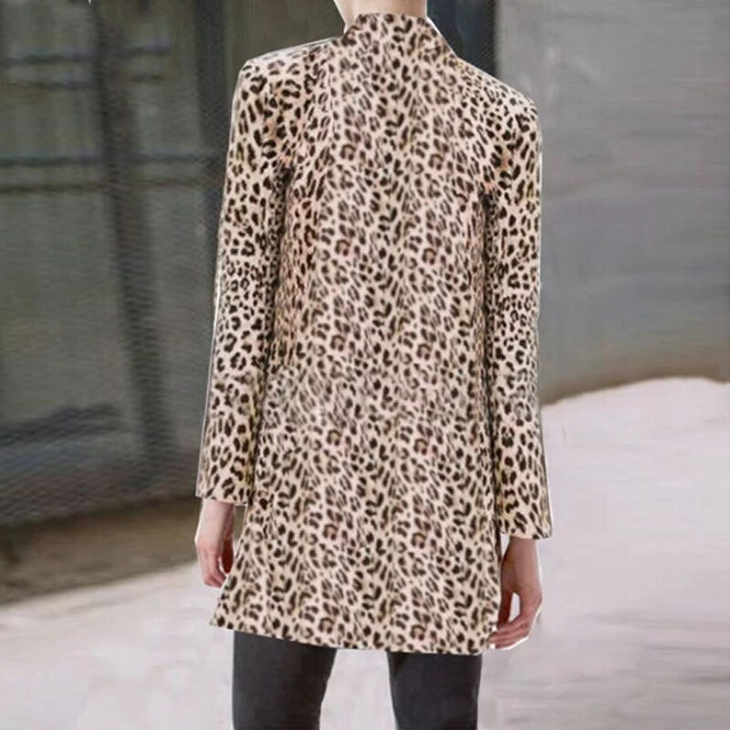 Leopard Bedruckter Blazer Für Frauen